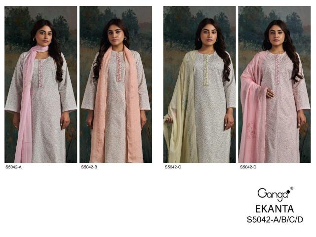 Ganga ekanta 5042 wholesale cotton dress material on amazon